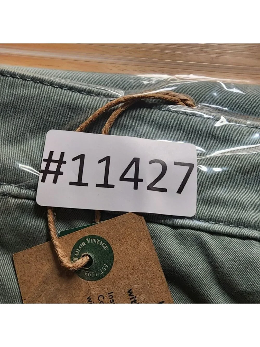 Tailor Vintage Pants Mens 38x30 Green Stretch Mid Rise Slim Fit *NWT*